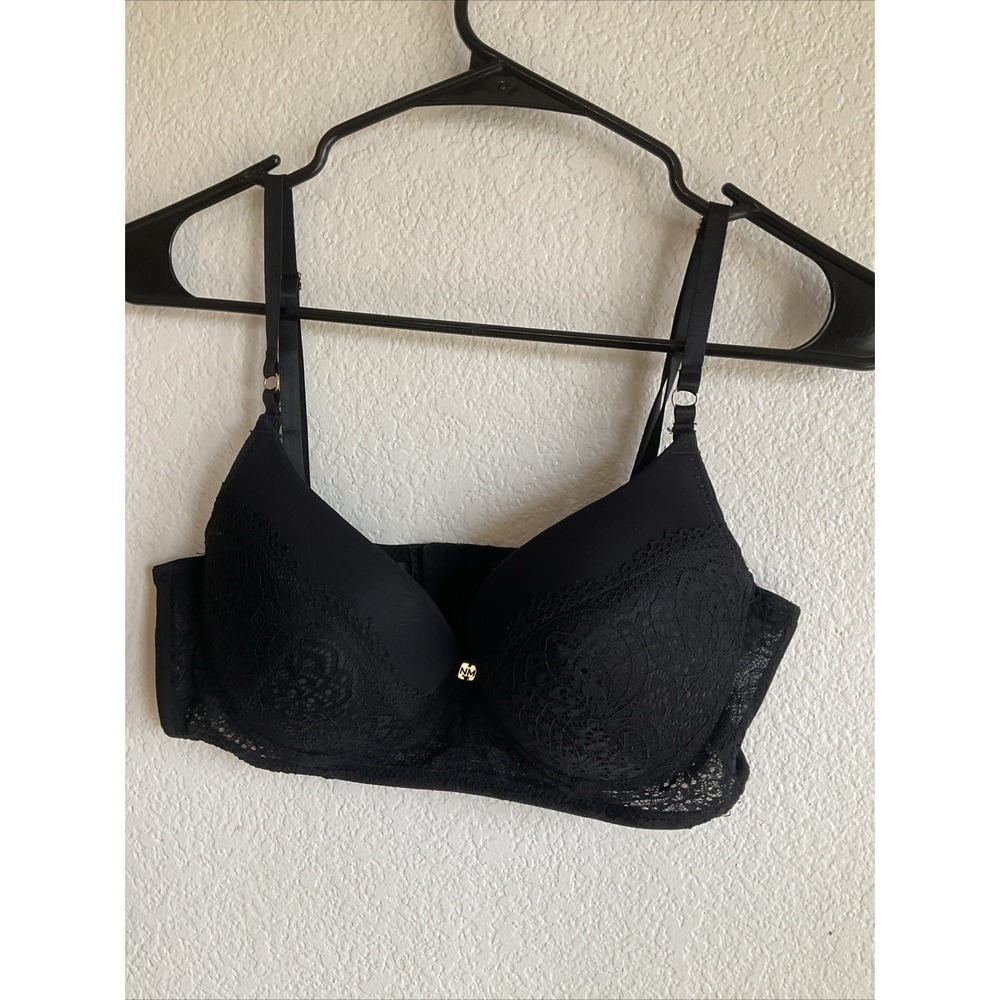 Nicole‎ Miler New York Women Black Padded Lace Bra Size 36c Underwire